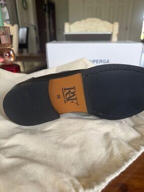 Raf Simons Black Leather Oxford with Contrast Tan Insole Detail